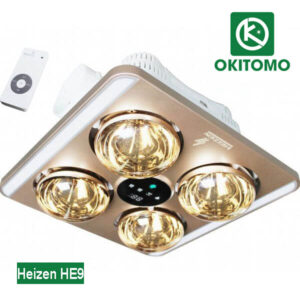 Đèn sưởi nhà tắm âm trần 4 bóng có điều khiển Heizen HE9