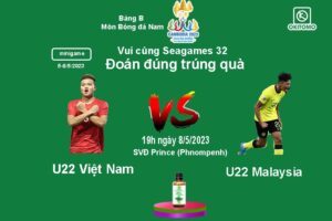 Đoán đúng trúng quà số 3: Bảng B môn Bóng đá Nam: U22 Việt Nam – U22 Malaysia