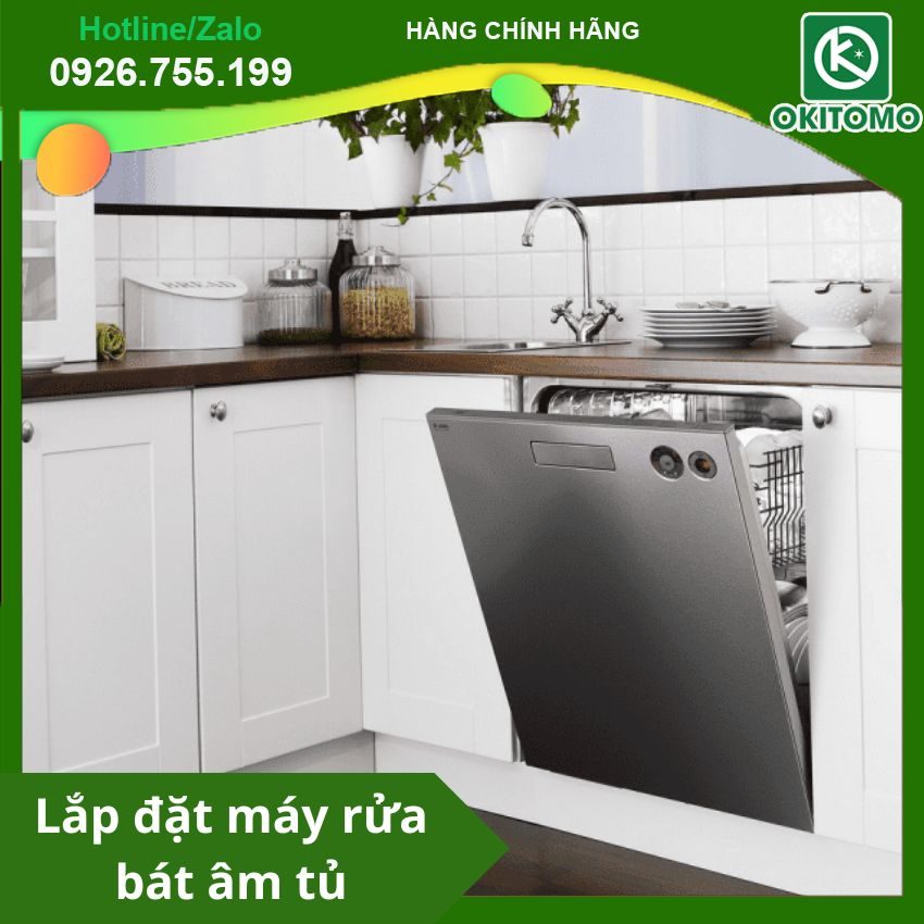 Lắp đặt máy rửa bát âm tủ