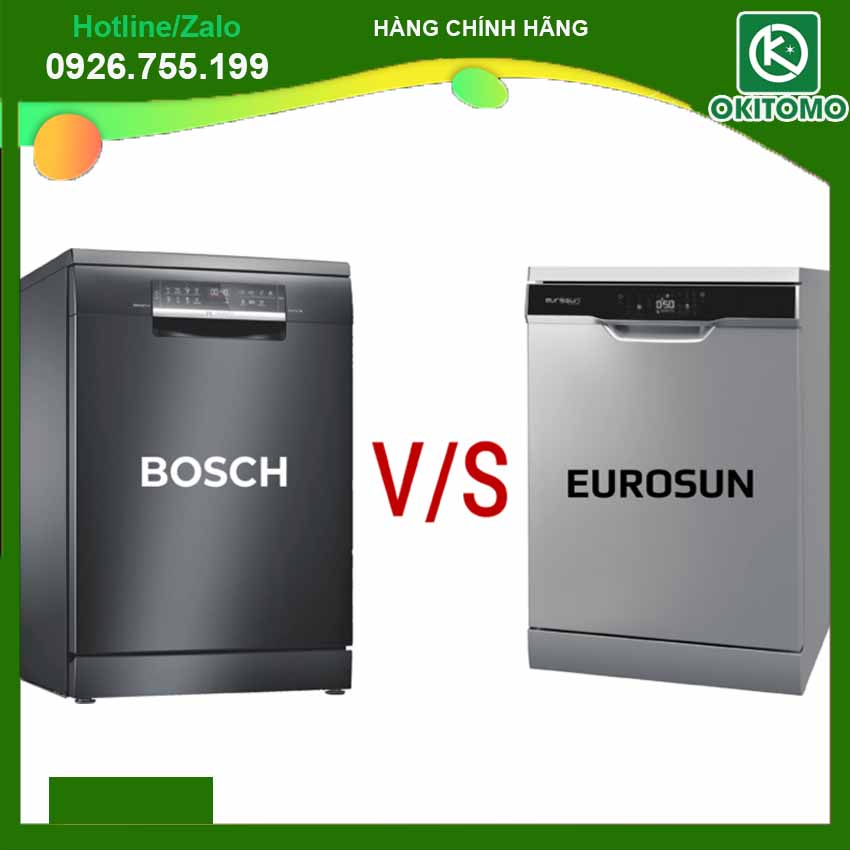 so sánh máy rửa bát Bosch và Eurosun